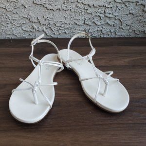 Michelle D White Strappy Sandals